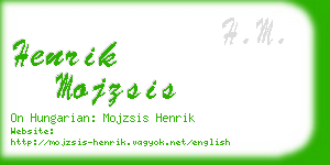 henrik mojzsis business card